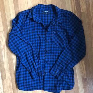 Madewell slim fit blue flannel.